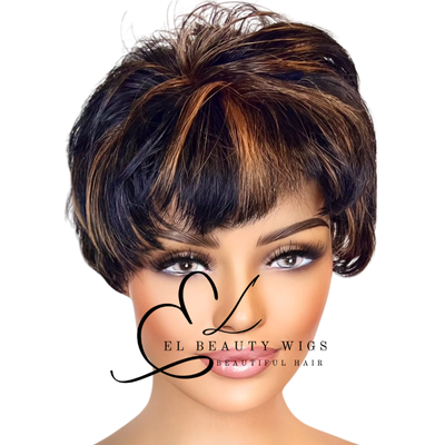 WIG | Black Wig | Black Wig With Highlights | Natural-Looking Wig for Women | Easy Wear Synthetic Wig