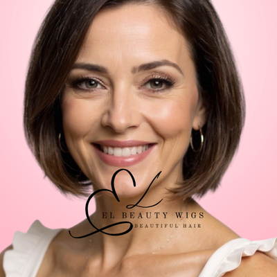 WIG | HALF-WIG | Brown Wig | Short Wig | Natural-Looking Wig for Women | Easy Wear Synthetic Wig