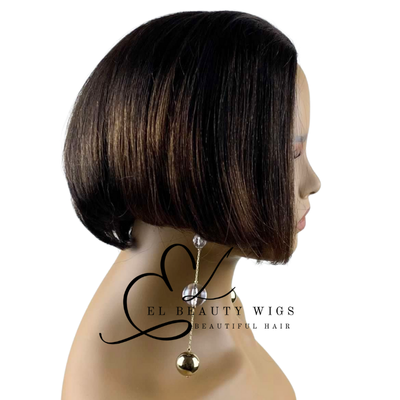 WIG | HALF-WIG | Brown Wig | Short Wig | Natural-Looking Wig for Women | Easy Wear Synthetic Wig