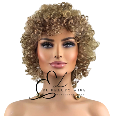 WIG | Blonde Wig | Curly Blonde Wig | Natural-Looking Wig for Women | Easy Wear Synthetic Wig