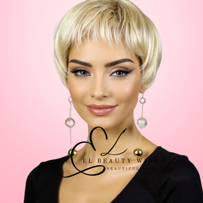 WIG | Blonde Wig | Short Blonde Wig | Natural-Looking Wig for Women | Easy Wear Synthetic Wig