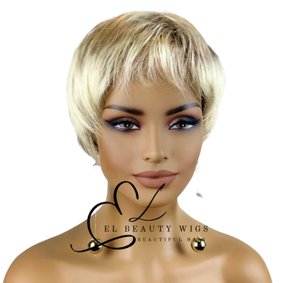 WIG | Blonde Wig | Short Blonde Wig | Natural-Looking Wig for Women | Easy Wear Synthetic Wig