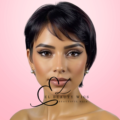 WIG | Black Wig | Short Black Wig | Natural-Looking Wig for Women | Easy Wear Synthetic Wig