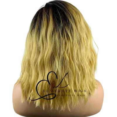 WIG | Golden Blonde Wig | Natural-Looking Wig for Women | Easy Wear Human Hair Blend Wig