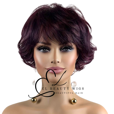 WIG | Burgundy Wig | Short Red Wig | Natural-Looking Wig for Women | Easy Wear Synthetic Wig
