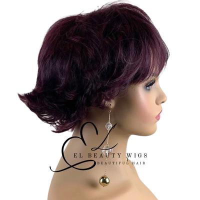 WIG | Burgundy Wig | Short Red Wig | Natural-Looking Wig for Women | Easy Wear Synthetic Wig