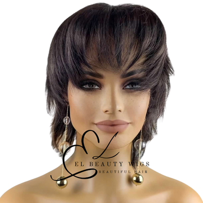 WIG | Dark Brown Wig | Shaggy Brown Wig | Natural-Looking Wig for Women | Easy Wear Synthetic Wig