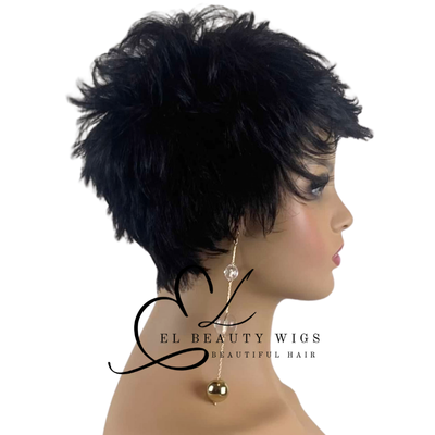 WIG | Black Wig | Short Black Wig | Natural-Looking Wig for Women | Easy Wear Synthetic Wig