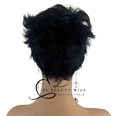 WIG | Black Wig | Short Black Wig | Natural-Looking Wig for Women | Easy Wear Synthetic Wig