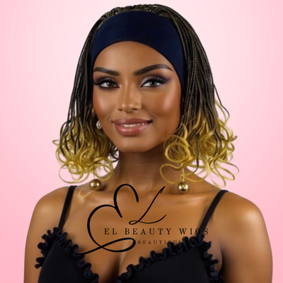 WIG | Braided Wig | Braided Headband Wig | Natural-Looking Wig for Women | Easy Wear Synthetic Wig | Hand-Braided Headband Wig