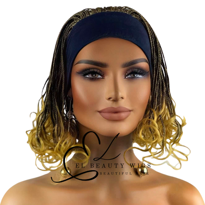 WIG | Braided Wig | Braided Headband Wig | Natural-Looking Wig for Women | Easy Wear Synthetic Wig | Hand-Braided Headband Wig