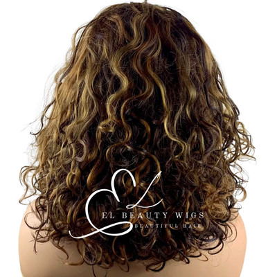 WIG | Brown Wig | Headband Wig | Natural-Looking Wig for Women | Easy Wear Human Hair Blend Wig