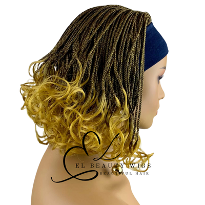 WIG | Braided Wig | Braided Headband Wig | Natural-Looking Wig for Women | Easy Wear Synthetic Wig | Hand-Braided Headband Wig