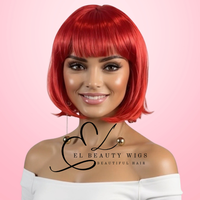 WIG | Red Wig | Costume Wig | Natural-Looking Wig for Women | Easy Wear Synthetic Wig