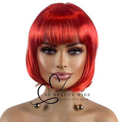 WIG | Red Wig | Costume Wig | Natural-Looking Wig for Women | Easy Wear Synthetic Wig