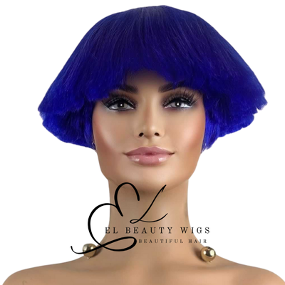 WIG | Blue Wig | Costume Wig | Natural-Looking Wig for Women | Easy Wear Synthetic Wig