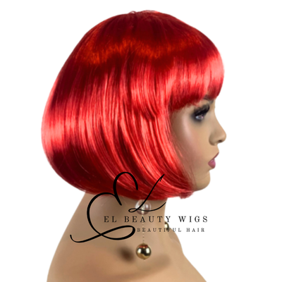 WIG | Red Wig | Costume Wig | Natural-Looking Wig for Women | Easy Wear Synthetic Wig