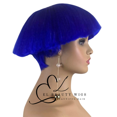 WIG | Blue Wig | Costume Wig | Natural-Looking Wig for Women | Easy Wear Synthetic Wig