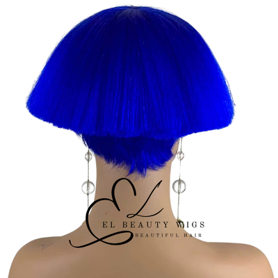 WIG | Blue Wig | Costume Wig | Natural-Looking Wig for Women | Easy Wear Synthetic Wig