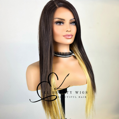 Lillian - 20" Human Hair Blend Lace Front WIG