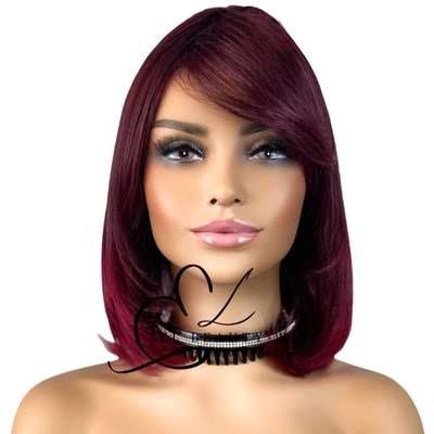 WIG | Burgundy Wig | Natural-Looking Wig for Women | Easy Wear Synthetic Wig