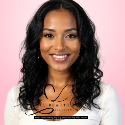 WIG | HALF-WIG | Black Wig | Wavy Wig | Curly Black Wig | Natural-Looking Wig for Women | Easy Wear Synthetic Wig