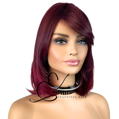 WIG | Burgundy Wig | Natural-Looking Wig for Women | Easy Wear Synthetic Wig