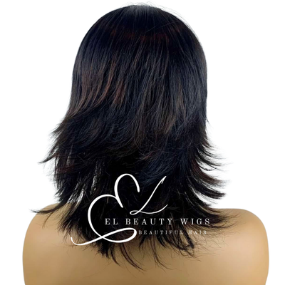 WIG | HALF-WIG | Brown Wig | Brown Wig with Red Highlights |Natural-Looking Wig for Women | Easy Wear Synthetic Wig (Copy)