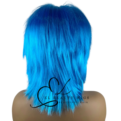 WIG | Blue Wig | Costume Wig | Natural-Looking Wig for Women | Easy Wear Synthetic Wig
