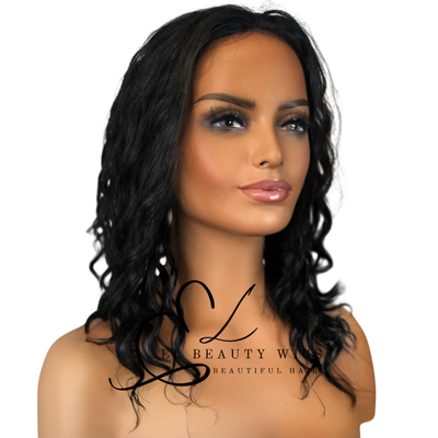 WIG | HALF-WIG | Black Wig | Wavy Wig | Curly Black Wig | Natural-Looking Wig for Women | Easy Wear Synthetic Wig
